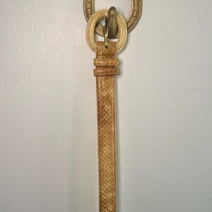 Snake Print Tan Textured Belt